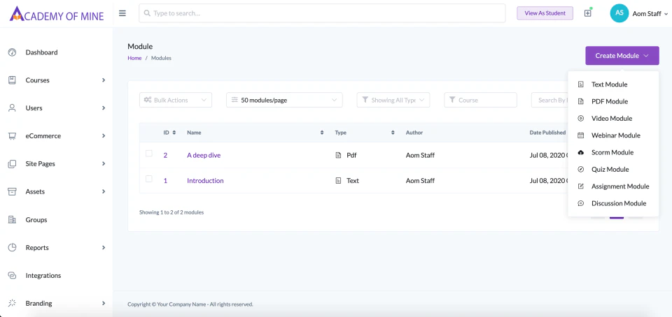 screenshot of Academy Of Mine